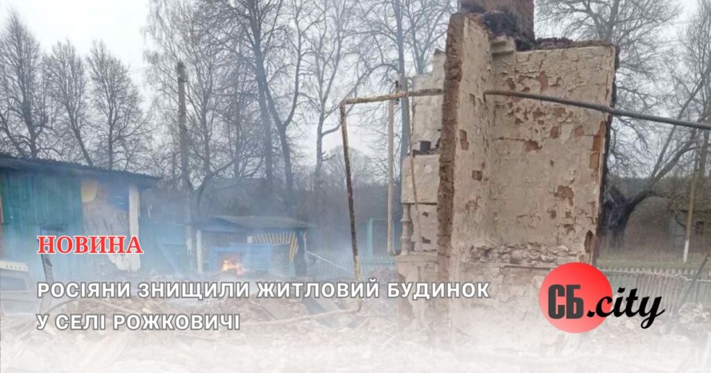 Росіяни знищили житловий будинок у селі Рожковичі
