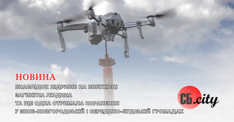 Внаслідок підривів на вибухівці загинула людина та ще одна отримала поранення у Зноб-Новгородській і Середино-Будській громадах